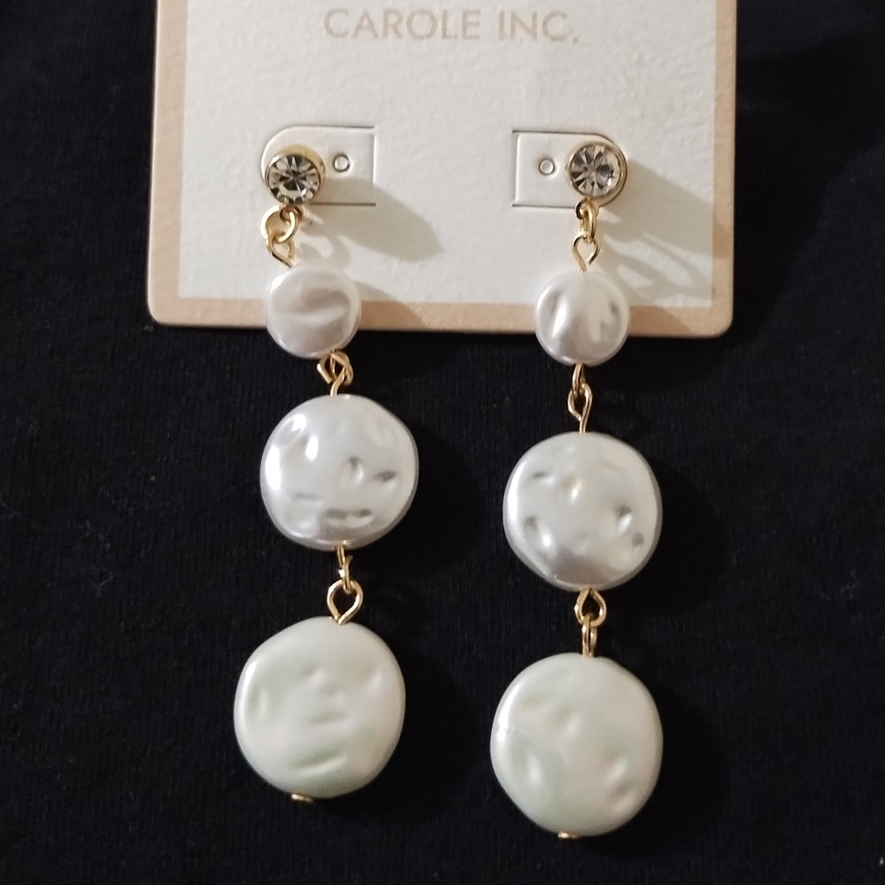 White Pearl Drop Earrings